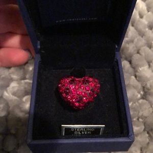 *rare* swarovski ruby crystal heart ring